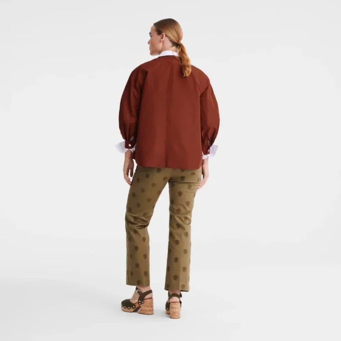 Chestnut – Technical taffeta Kimono jacket