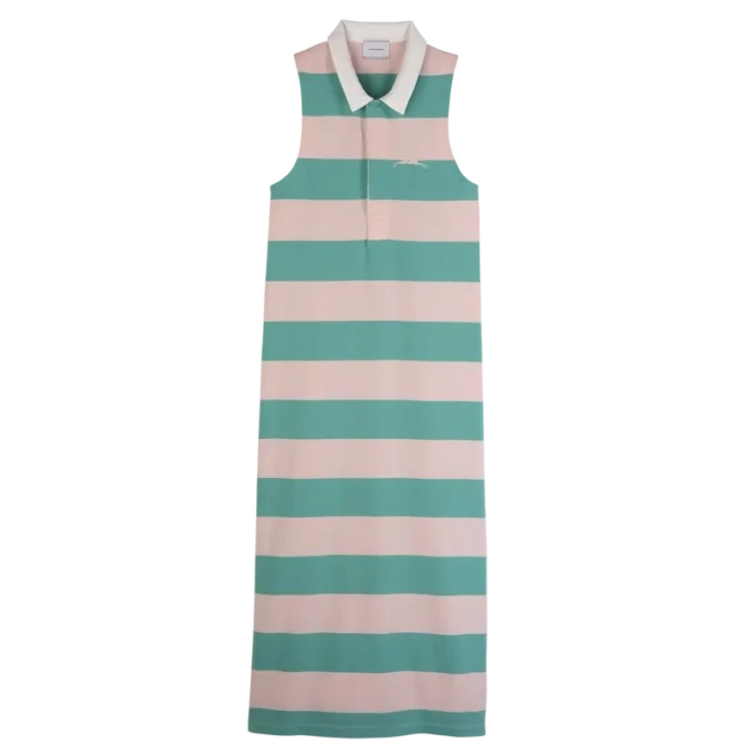 Ballerina/Mint – Striped jersey Polo dress