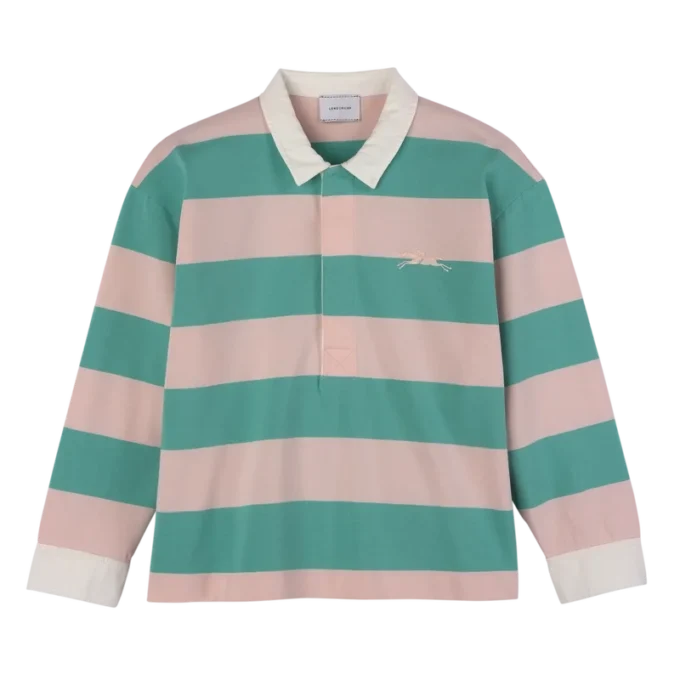 Ballerina/Mint – Striped jersey Polo shirt