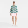 Ballerina/Mint – Striped jersey Polo shirt