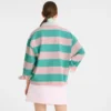 Ballerina/Mint – Striped jersey Polo shirt