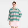 Ballerina/Mint – Striped jersey Polo shirt