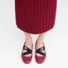 Beetroot – Leather Energy Ballerinas
