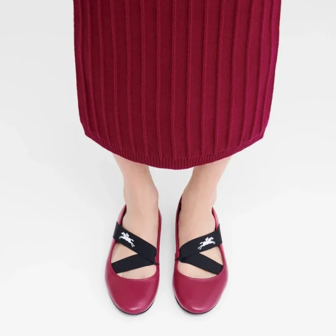 Beetroot – Leather Energy Ballerinas
