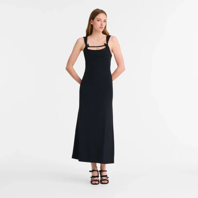 Black – Crepe Long dress