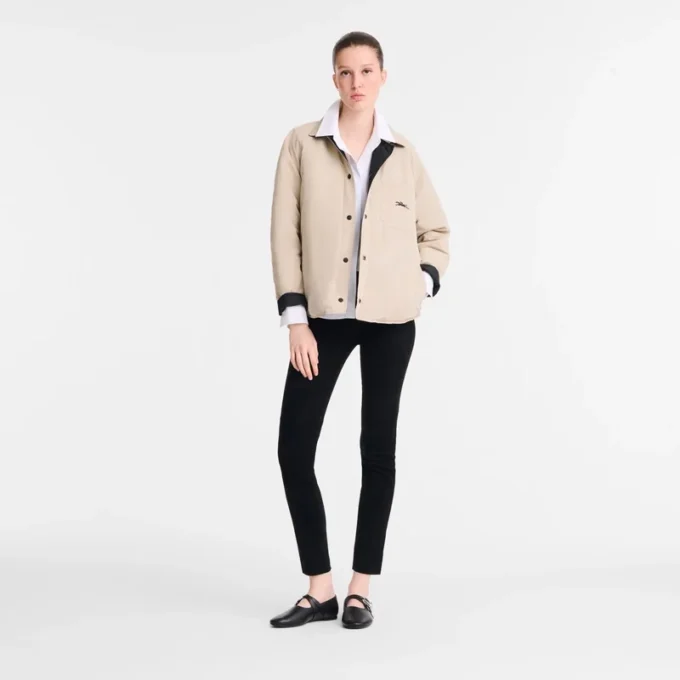 Black/Paper – Technical taffeta Padded blouson