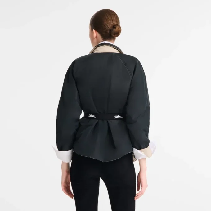 Black/Paper – Technical taffeta Padded blouson