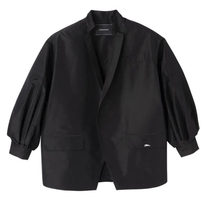 Black – Technical taffeta Kimono jacket