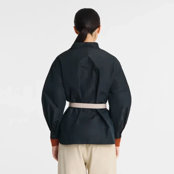 Black – Technical taffeta Kimono jacket