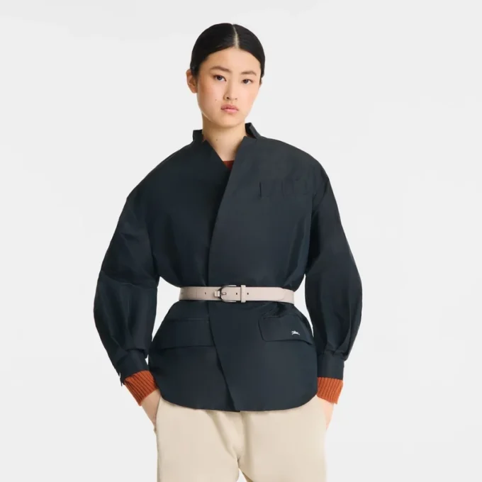 Black – Technical taffeta Kimono jacket
