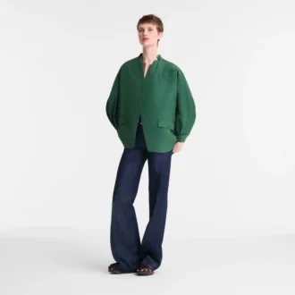 British Green – Technical taffeta Kimono jacket