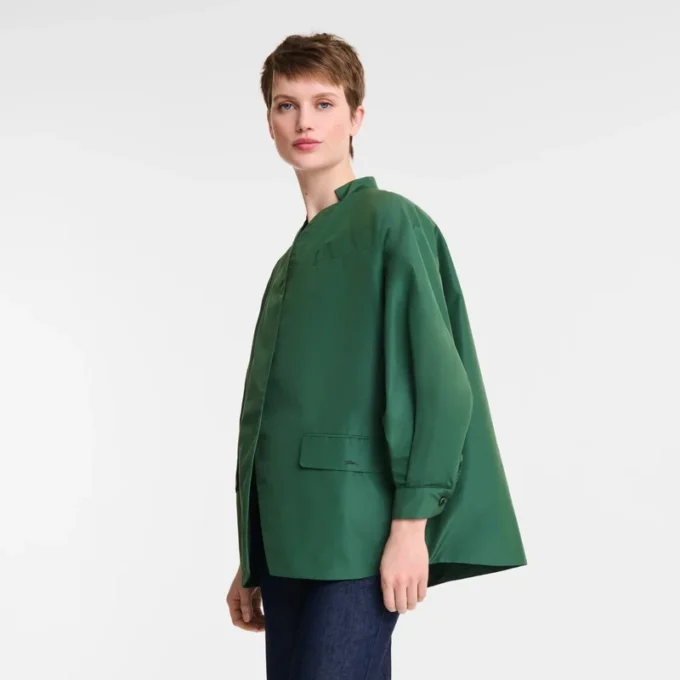 British Green – Technical taffeta Kimono jacket