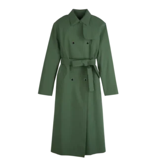 British Green – Water-repellent technical canvas Trench coat