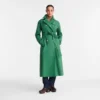 British Green – Water-repellent technical canvas Trench coat