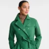 British Green – Water-repellent technical canvas Trench coat