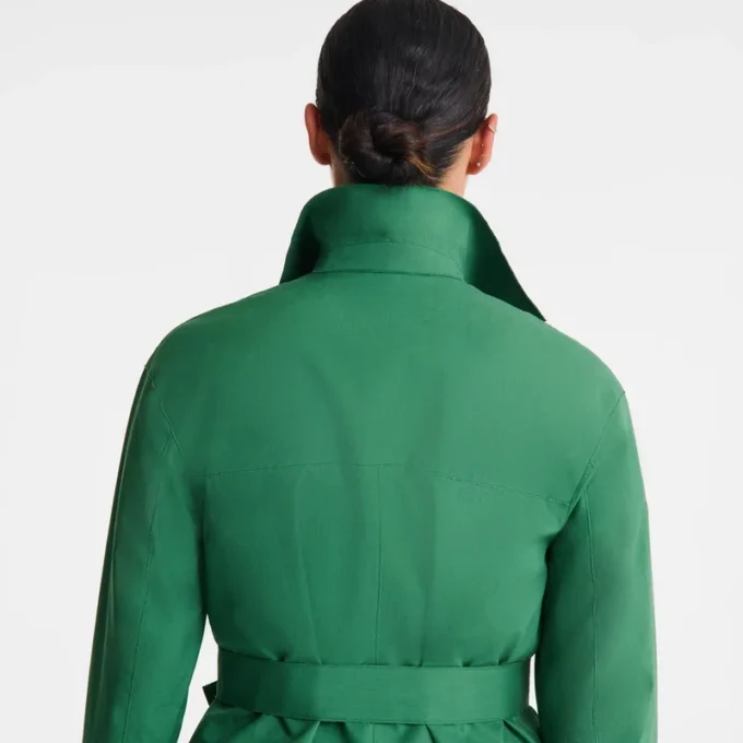 British Green – Water-repellent technical canvas Trench coat