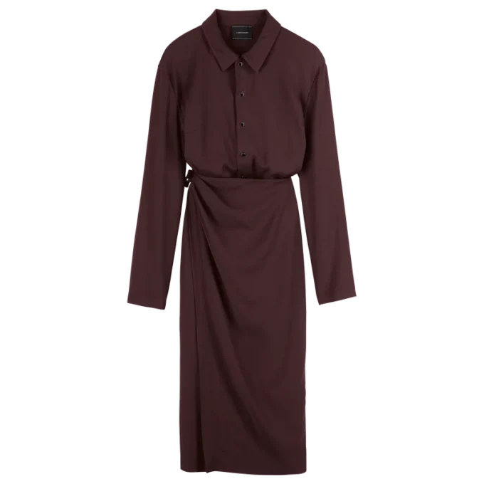 Burgundy – Crepe Dress