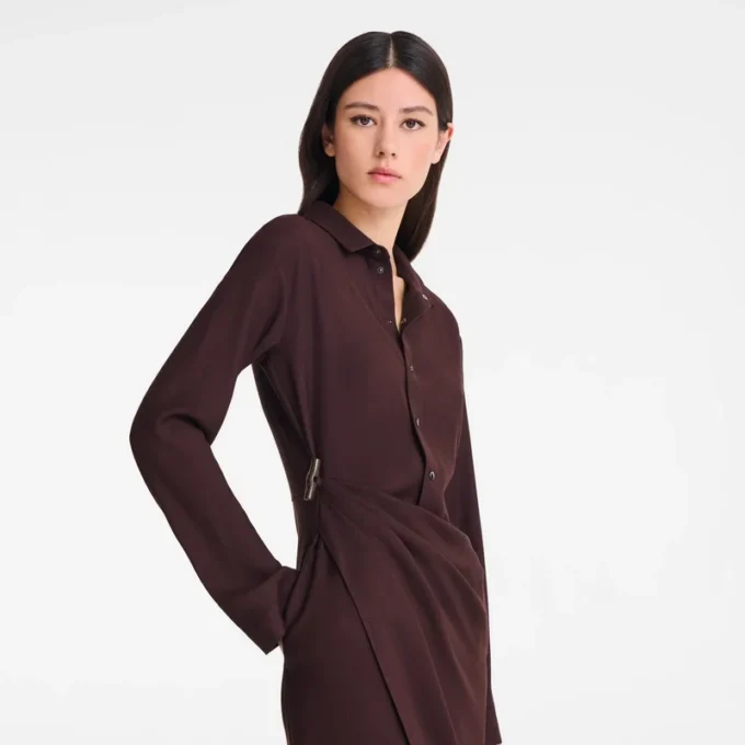 Burgundy – Crepe Dress