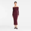 Burgundy – Crepe jersey Long dress