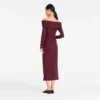 Burgundy – Crepe jersey Long dress