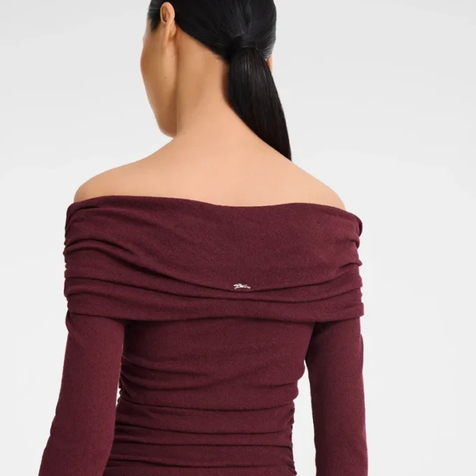 Burgundy – Crepe jersey Long dress