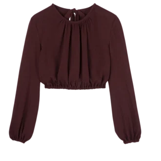 Burgundy – Crepe jersey Top