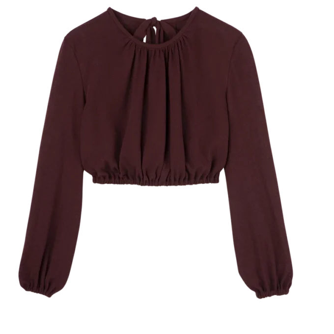 Burgundy – Crepe jersey Top