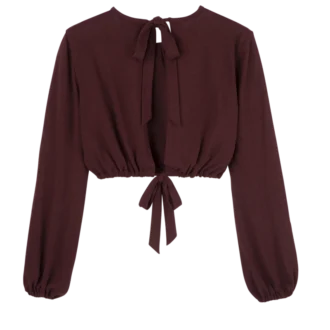 Burgundy – Crepe jersey Top