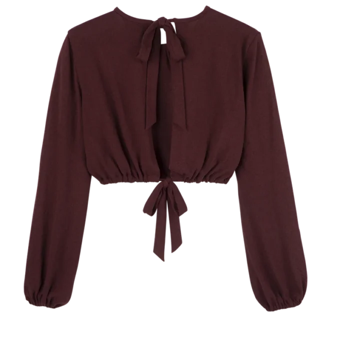 Burgundy – Crepe jersey Top
