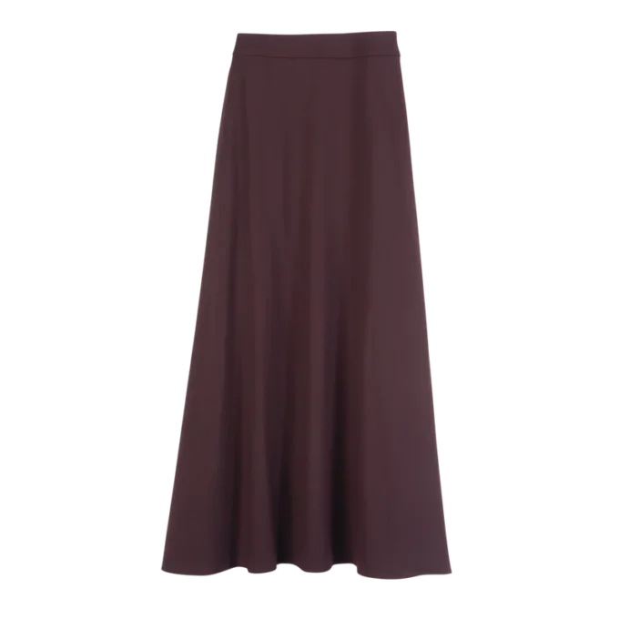 Burgundy – Crepe Midi skirt