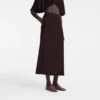 Burgundy – Crepe Midi skirt