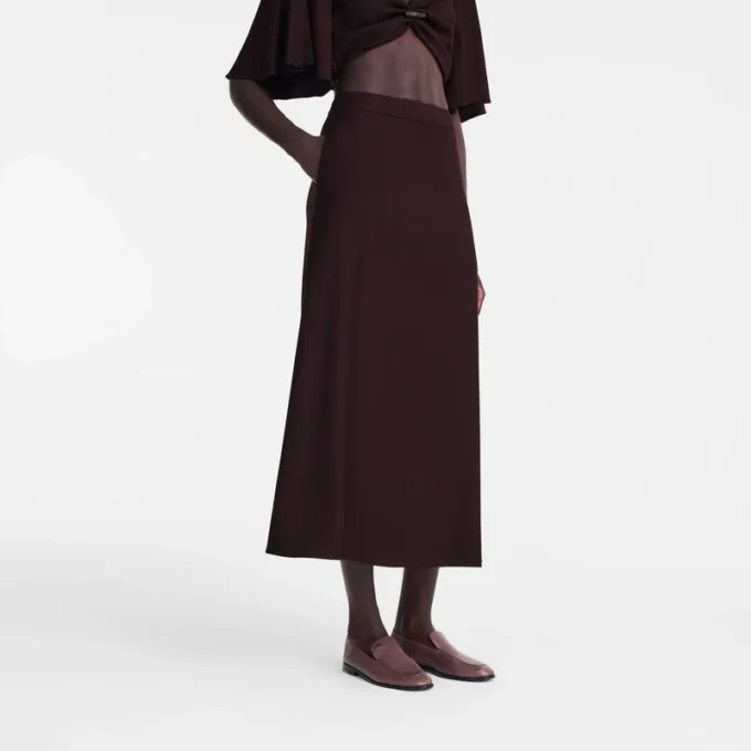 Burgundy – Crepe Midi skirt