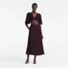 Burgundy – Crepe Midi skirt