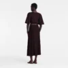 Burgundy – Crepe Midi skirt