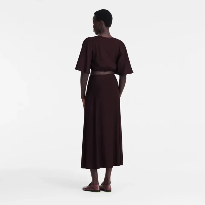 Burgundy – Crepe Midi skirt