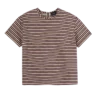 Burgundy – Striped poplin T-shirt