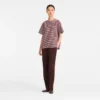 Burgundy – Striped poplin T-shirt