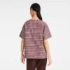 Burgundy – Striped poplin T-shirt