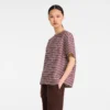 Burgundy – Striped poplin T-shirt