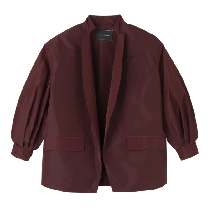 Burgundy – Technical taffeta Kimono jacket