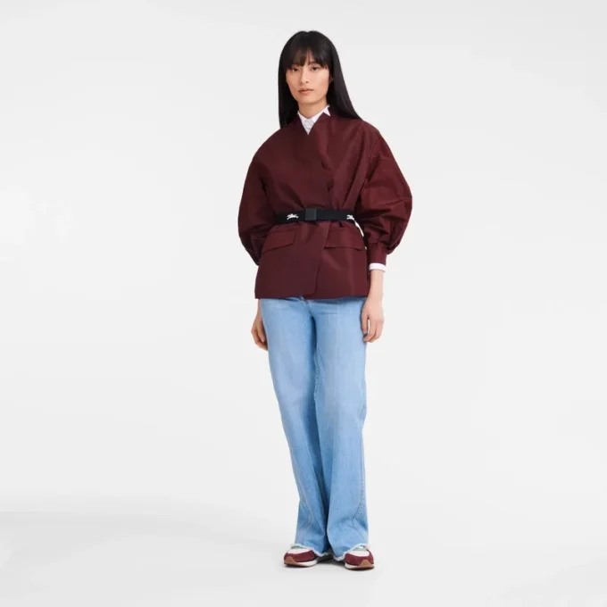Burgundy – Technical taffeta Kimono jacket