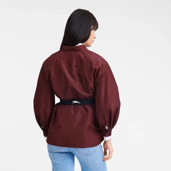 Burgundy – Technical taffeta Kimono jacket