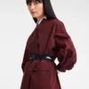 Burgundy – Technical taffeta Kimono jacket