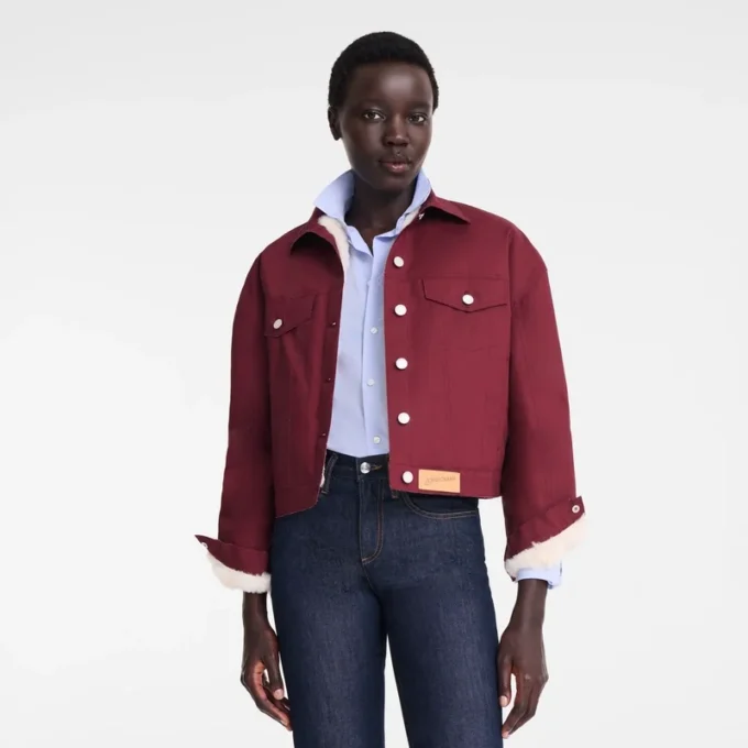 Burgundy – Water-repellent technical canvas Jacket