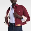 Burgundy – Water-repellent technical canvas Jacket