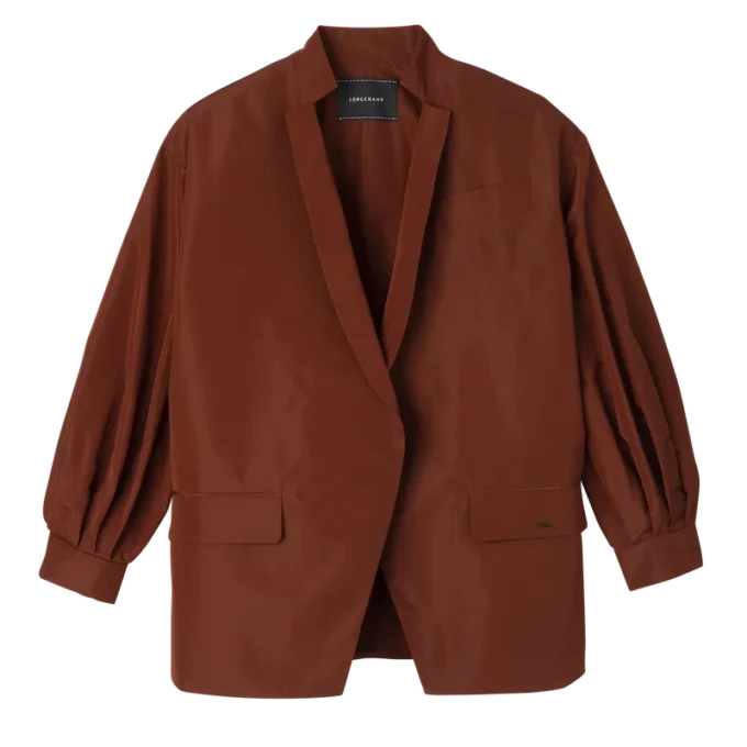 Chestnut – Technical taffeta Kimono jacket