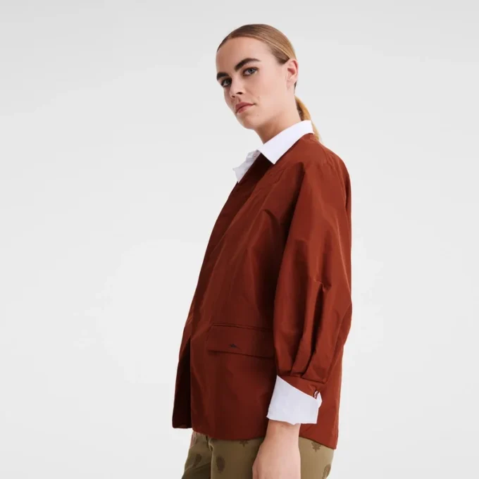 Chestnut – Technical taffeta Kimono jacket