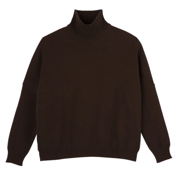 Coffee – Knit High neck sweater