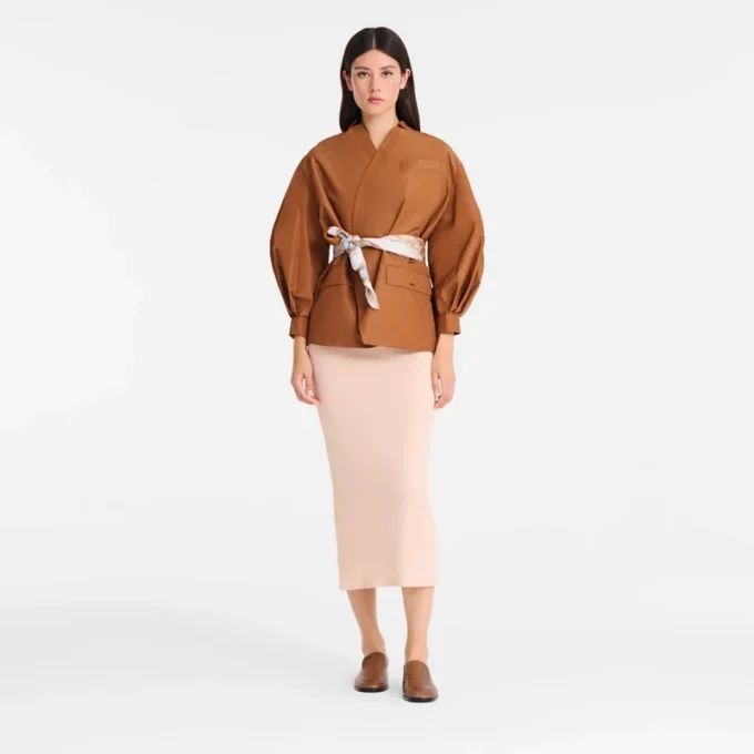 Cognac – Technical taffeta Kimono jacket