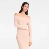 Cream – Crepe jersey Long dress